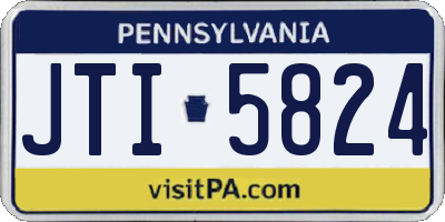 PA license plate JTI5824
