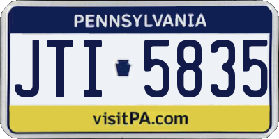 PA license plate JTI5835