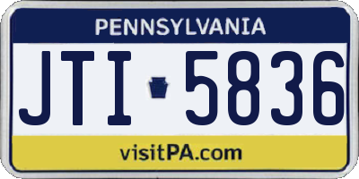 PA license plate JTI5836