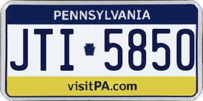 PA license plate JTI5850