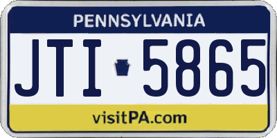 PA license plate JTI5865