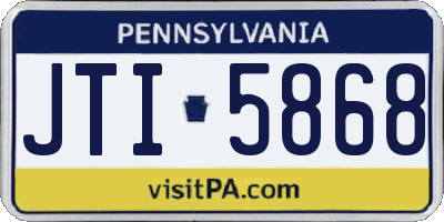 PA license plate JTI5868