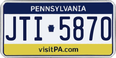 PA license plate JTI5870