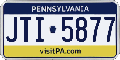 PA license plate JTI5877