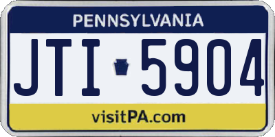 PA license plate JTI5904
