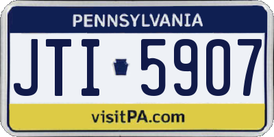 PA license plate JTI5907