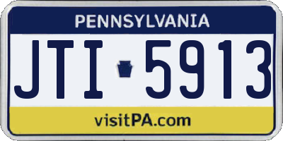 PA license plate JTI5913