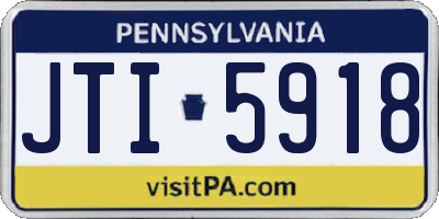 PA license plate JTI5918