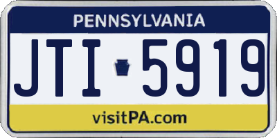 PA license plate JTI5919