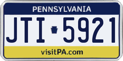 PA license plate JTI5921