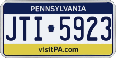 PA license plate JTI5923