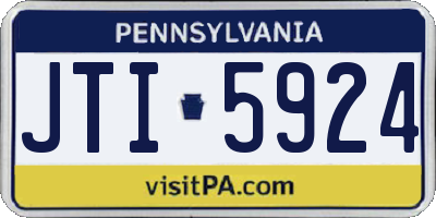 PA license plate JTI5924