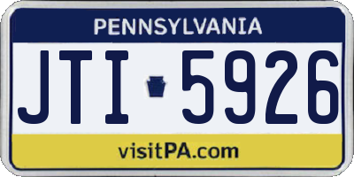 PA license plate JTI5926