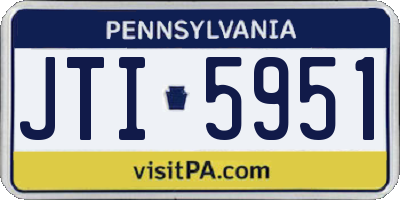 PA license plate JTI5951
