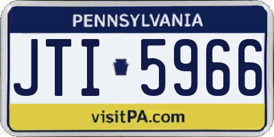 PA license plate JTI5966