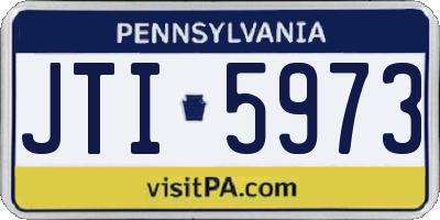 PA license plate JTI5973