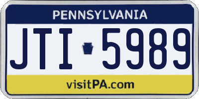 PA license plate JTI5989