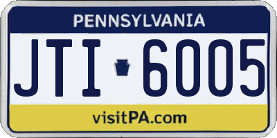 PA license plate JTI6005