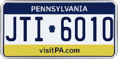 PA license plate JTI6010