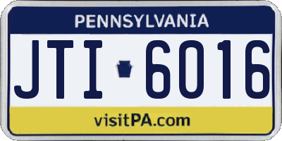 PA license plate JTI6016