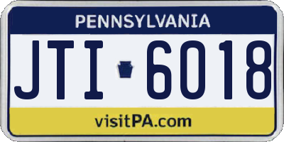 PA license plate JTI6018