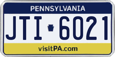 PA license plate JTI6021