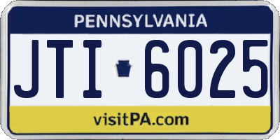 PA license plate JTI6025