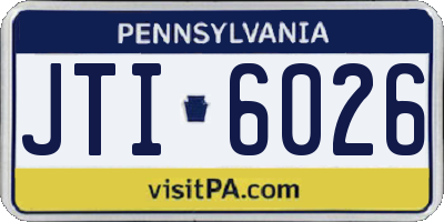 PA license plate JTI6026