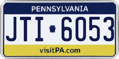 PA license plate JTI6053