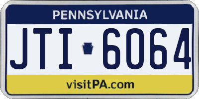 PA license plate JTI6064