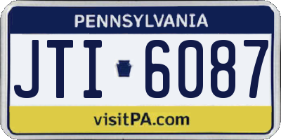 PA license plate JTI6087