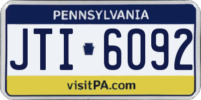 PA license plate JTI6092