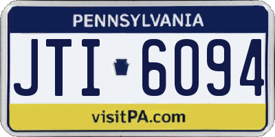 PA license plate JTI6094