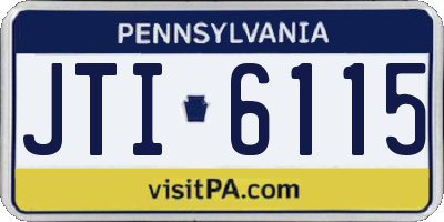 PA license plate JTI6115
