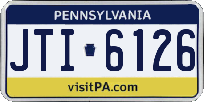 PA license plate JTI6126