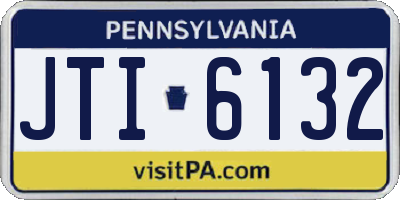 PA license plate JTI6132