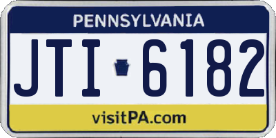 PA license plate JTI6182