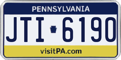 PA license plate JTI6190