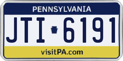 PA license plate JTI6191