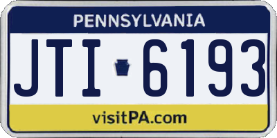 PA license plate JTI6193