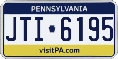 PA license plate JTI6195