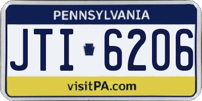 PA license plate JTI6206