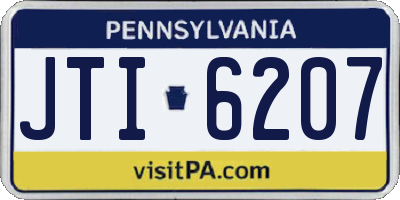 PA license plate JTI6207