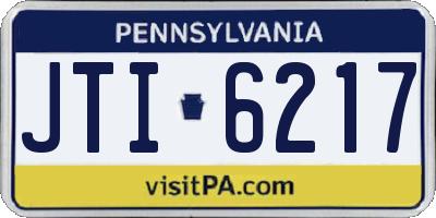 PA license plate JTI6217