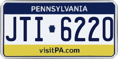 PA license plate JTI6220