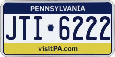 PA license plate JTI6222