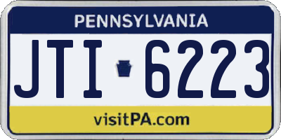 PA license plate JTI6223