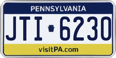 PA license plate JTI6230
