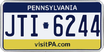 PA license plate JTI6244