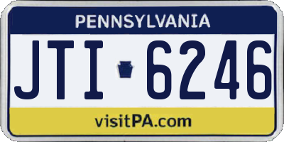 PA license plate JTI6246